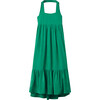 Odette Halter Neck Open Tie Back Maxi Dress, Green - Dresses - 1 - thumbnail