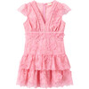 Mia Short Flutter Sleeve Lace Dress, Pink - Dresses - 1 - thumbnail