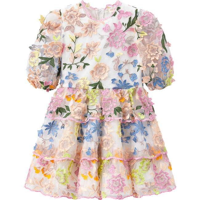 Soleil Short Puff Sleeve Dress, Floral - Dresses - 1