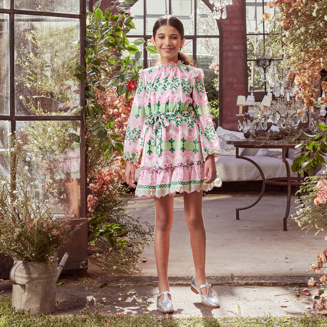 Delphine Embroidered Dress, Multicolors - Dresses - 2