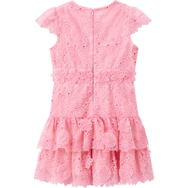 Mia Short Flutter Sleeve Lace Dress, Pink - Dresses - 3