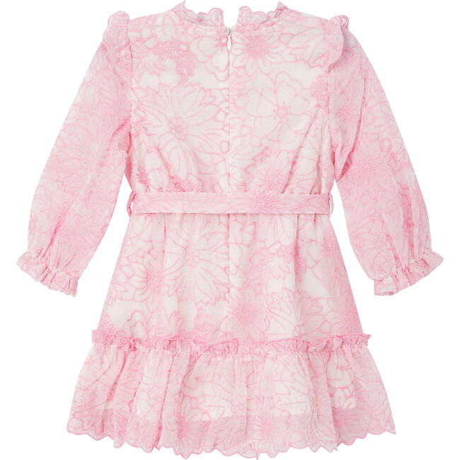 Baby Mia Short Flutter Sleeve Lace Dress, Pink - Dresses - 2