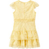 Mia Short Flutter Sleeve Lace Dress, Lemon - Dresses - 3