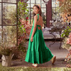 Odette Halter Neck Open Tie Back Maxi Dress, Green - Dresses - 4