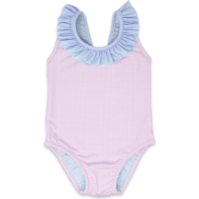 Sarah Mini Gingham Swimsuit, Pink And Blue
