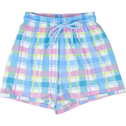 Barnes Plaid Bathing Suit, Blue And Pink