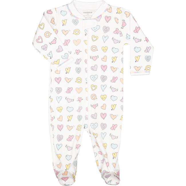 Zipper Footie Rainbow Hearts - Footie Pajamas - 1