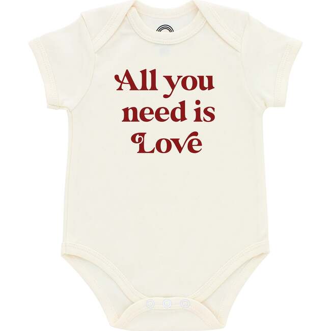 All You Need is Love Valentines Day Short Sleeve Cotton Baby Onesie