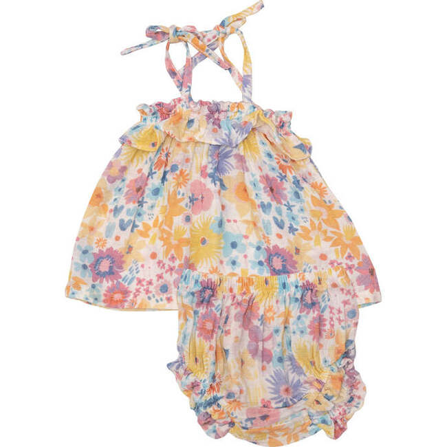 Painty Bright Floral Ruffle Top & Bloomer