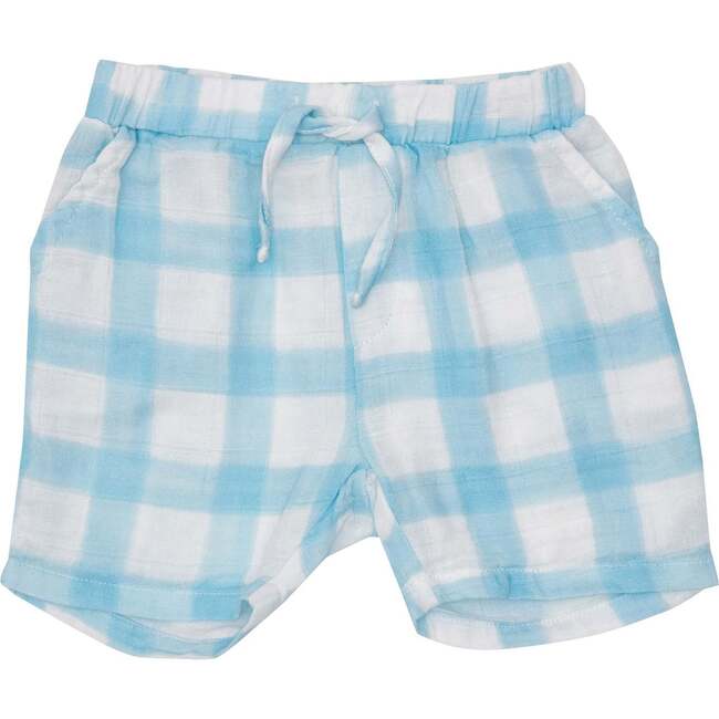 Painted Gingham Blue Muslin Short - Shorts - 1