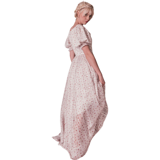 Women's Chantilly Maxi Dress With Silver Accent, White