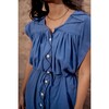 Women's Pueblo Zig Zag Trim Buttoned Caftan, Horizon - Dresses - 3