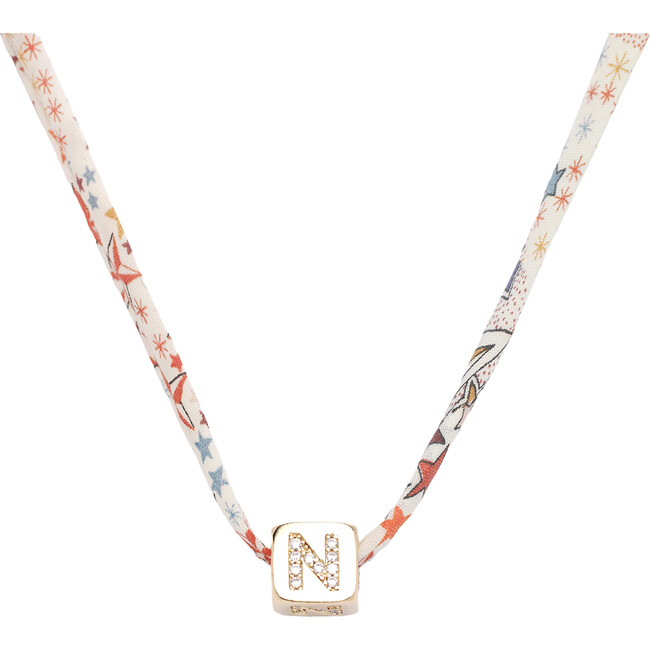 Kids Liberty Gold Initial Charm Necklace, Multi Stars