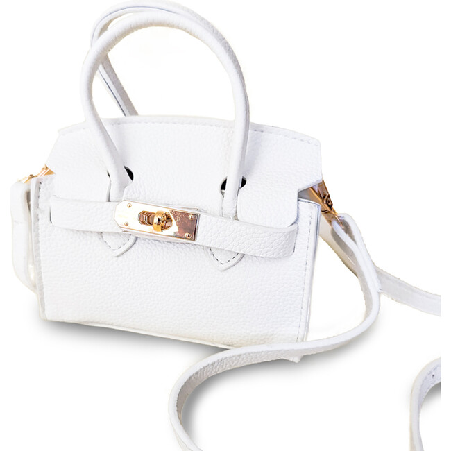 Colette Textured Hand Bag With Handles And Shoulder Straps, White