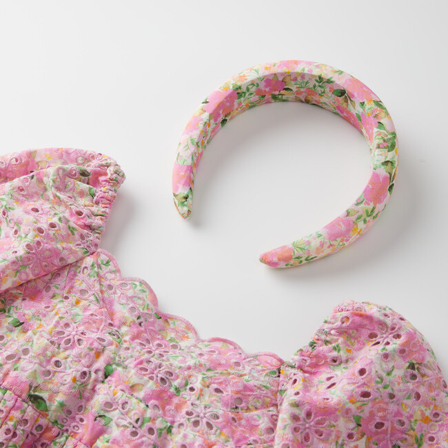 Colette  Floral Print Headband, Pink - Hair Accessories - 3