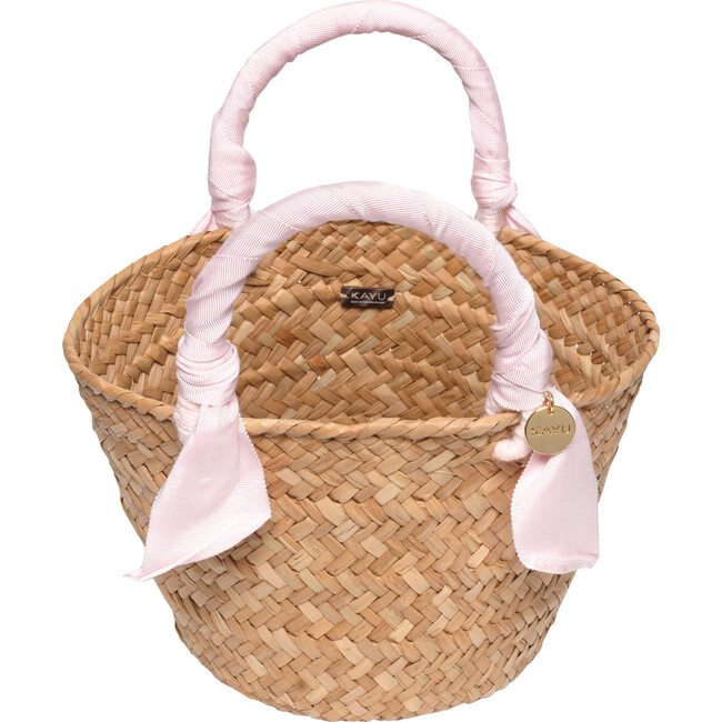 Women's Mini Rosie Woven Seagrass Tote, Baby Pink - Bags - 2