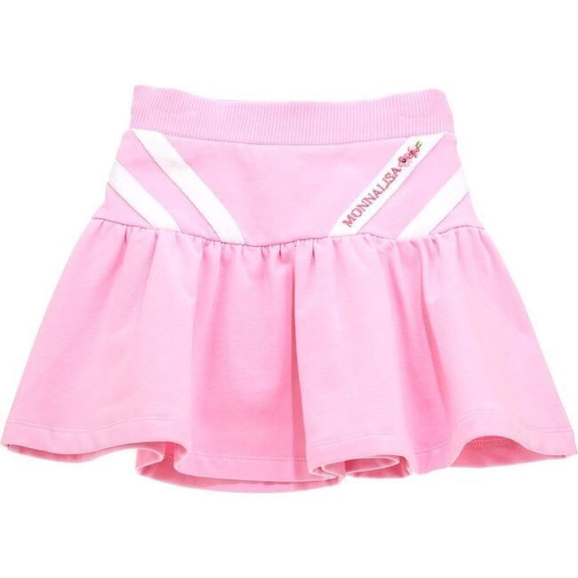Logo Stripe Cotton Skirt, Pink