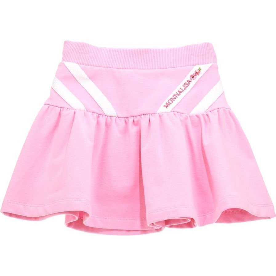 Logo Stripe Cotton Skirt, Pink - Skirts - 1