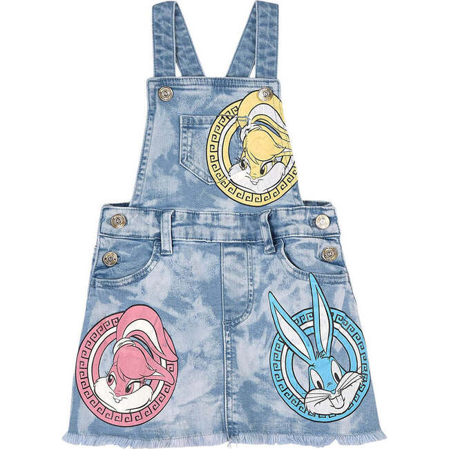 Bugs & Lola Tie-Dye Denim Overalls, Blue