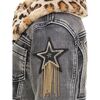 Denim Leopard Collar Jacket, Grey - Jackets - 5