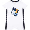 Monogram Logo Short Sleeve Babysuit, White - Bodysuits - 1 - thumbnail