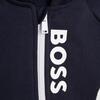 Zip Logo Jacket With Hoodie, Navy - Jackets - 2