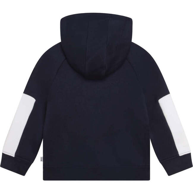 Zip Logo Jacket With Hoodie, Navy - Jackets - 3