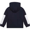 Zip Logo Jacket With Hoodie, Navy - Jackets - 3