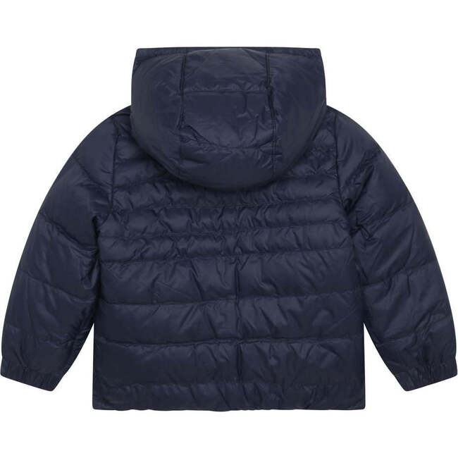 Reversible Hooded Puffer Jacket, Navy - Jackets - 3