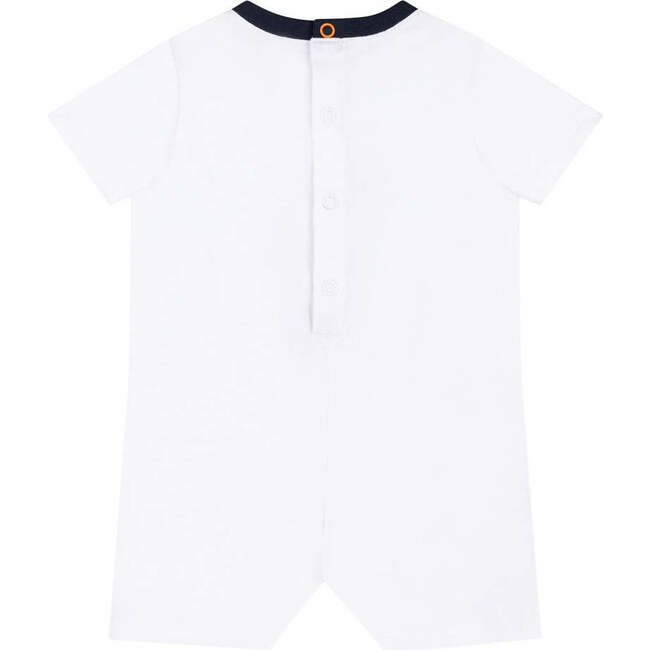 Monogram Logo Short Sleeve Babysuit, White - Bodysuits - 3