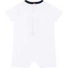 Monogram Logo Short Sleeve Babysuit, White - Bodysuits - 3