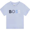 Iconic Logo T-Shirt With Popper Fastening, Light Blue - Tees - 1 - thumbnail