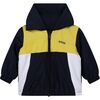 Hooded Logo Water Repellent Jacket, Navy - Jackets - 1 - thumbnail