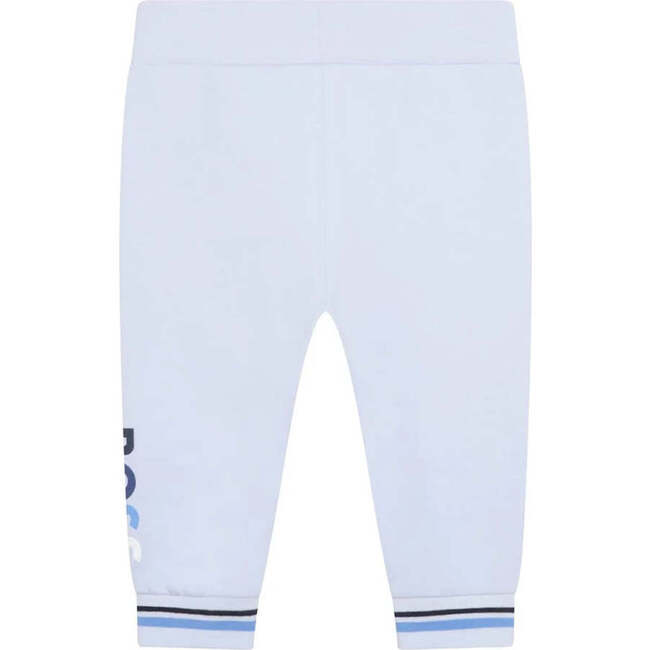Side Logo Ribbed Cuff Joggers, Pale Blue