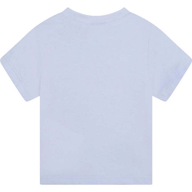 Iconic Logo T-Shirt With Popper Fastening, Light Blue - Tees - 3