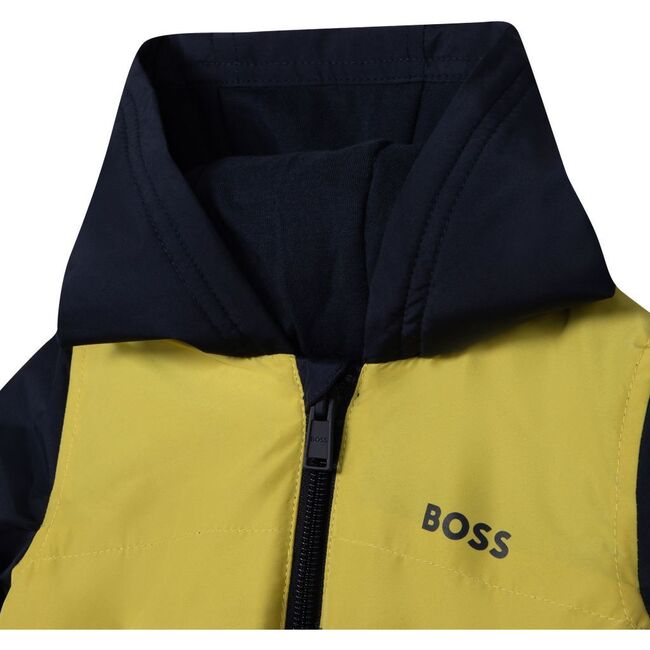 Hooded Logo Water Repellent Jacket, Navy - Jackets - 2