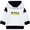 Colorblock Logo Double-Sided Hoodie, White - Sweatshirts - 1 - thumbnail