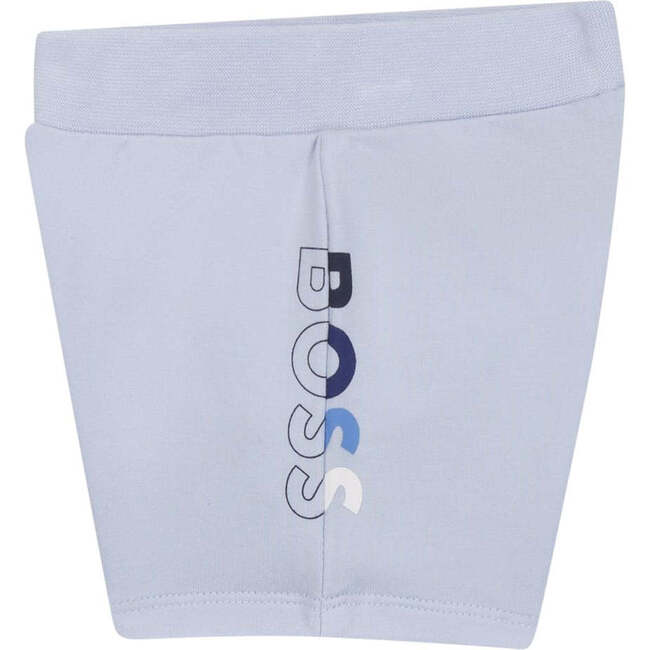 Side Logo Jersey Shorts, Pale Blue - Shorts - 2