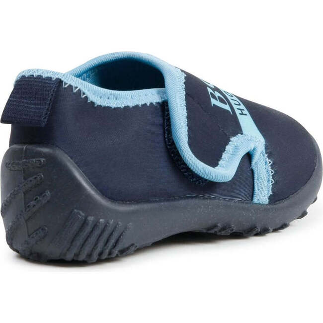 Logo Crib Shoes With Non-Slip Outsoles, Navy - Crib Shoes - 3