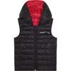 Reversible Sleeveless Puffer Jacket, Bright Red And Dark Navy - Jackets - 2