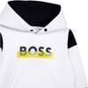 Colorblock Logo Double-Sided Hoodie, White - Sweatshirts - 2