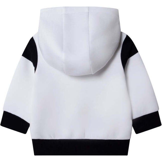 Colorblock Logo Double-Sided Hoodie, White - Sweatshirts - 3