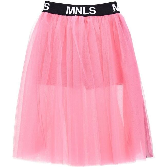 Logo Thick Waistband Tulle Skirt, Pink - Skirts - 4