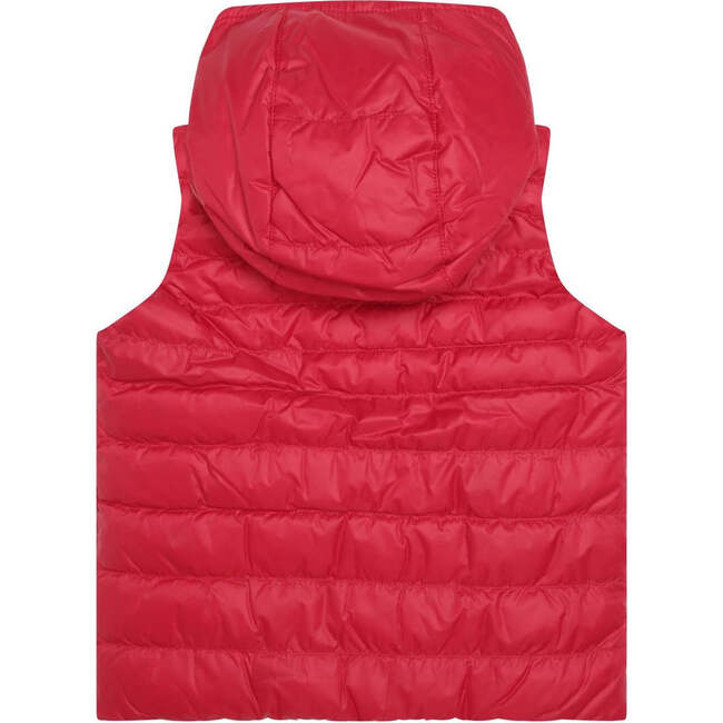 Reversible Sleeveless Puffer Jacket, Bright Red And Dark Navy - Jackets - 4