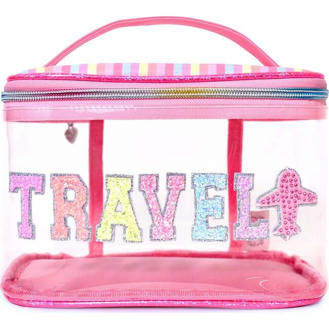 Stuff Clear Train Case, Bubble Gum - Makeup Bags - 1