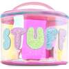 Stuff Clear Round Train Case, Bubble Gum - Makeup Bags - 1 - thumbnail
