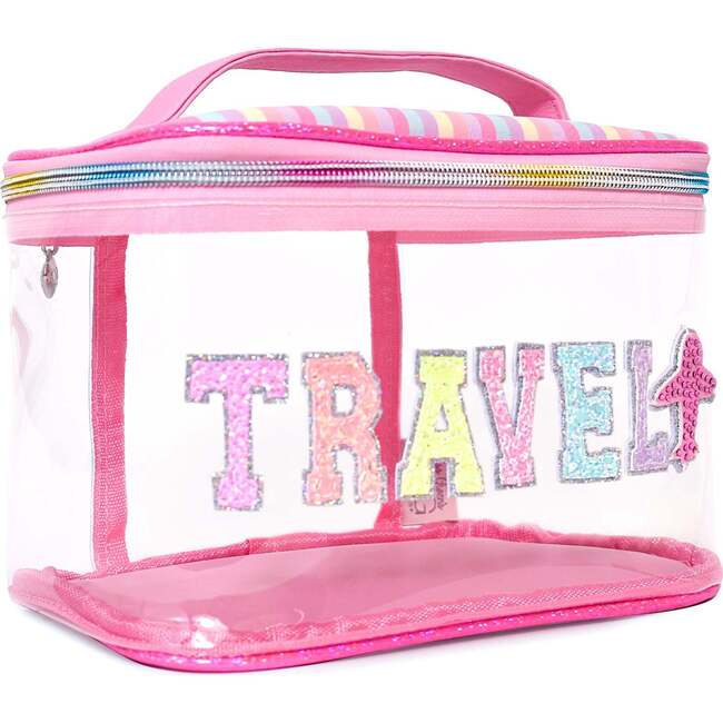 Stuff Clear Train Case, Bubble Gum - Makeup Bags - 2