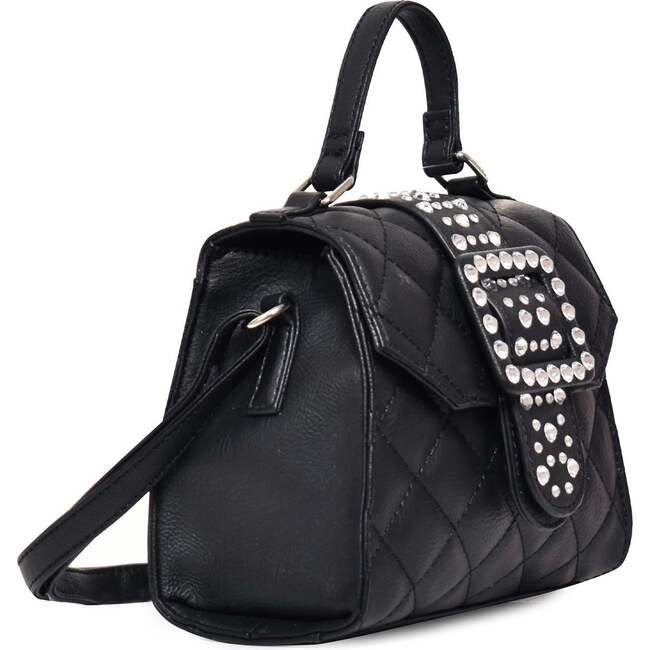 Rhinestone Buckle Crossbody, Black - Bags - 2