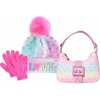Ombre Heart Print Love Hat And Gloves And Mini Hobo Set, Pink - Mixed Accessories Set - 1 - thumbnail