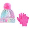 Ombre Heart Print Love Hat And Gloves And Mini Hobo Set, Pink - Mixed Accessories Set - 2